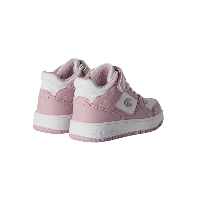 Champion – Sneakers Alta Ragazza Rebound 18 Mid Cut S32489 WW011 Bianco-Rosa | Stile Moderno, Comfort e Praticità