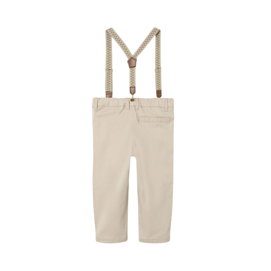 name it pantalone con bretelle da bambino Chino 13240607 sabbia