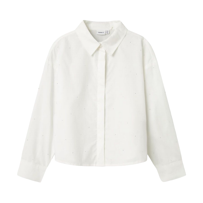 name it camicia da ragazza con Glamour 13235371 bianco