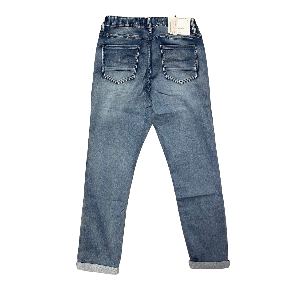 name it pantalone jeans da bambino con elastico al cinto Mryan slim 13197238lbd blu chiaro slavato