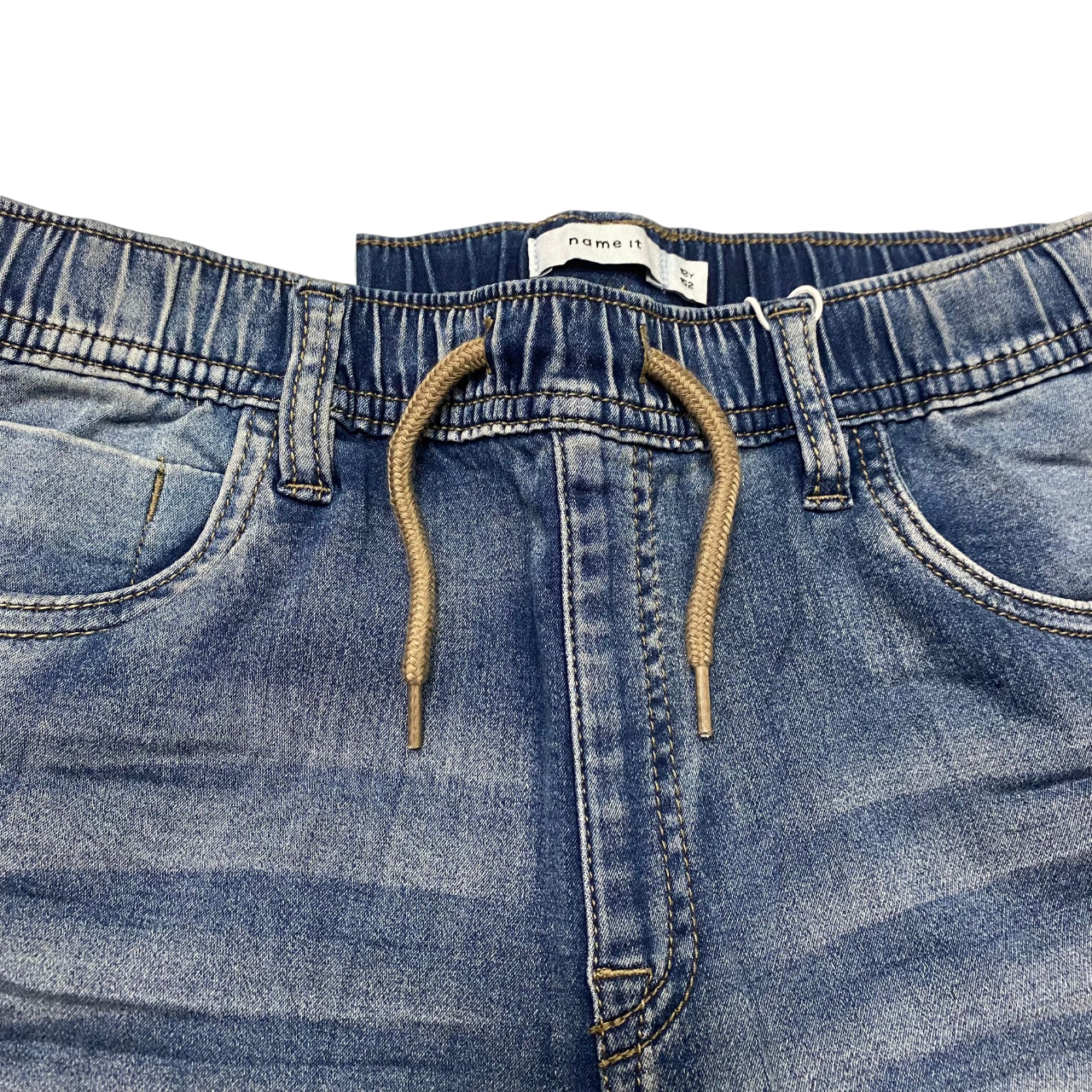 name it pantalone jeans da bambino con elastico al cinto Mryan slim 13197238lbd blu chiaro slavato