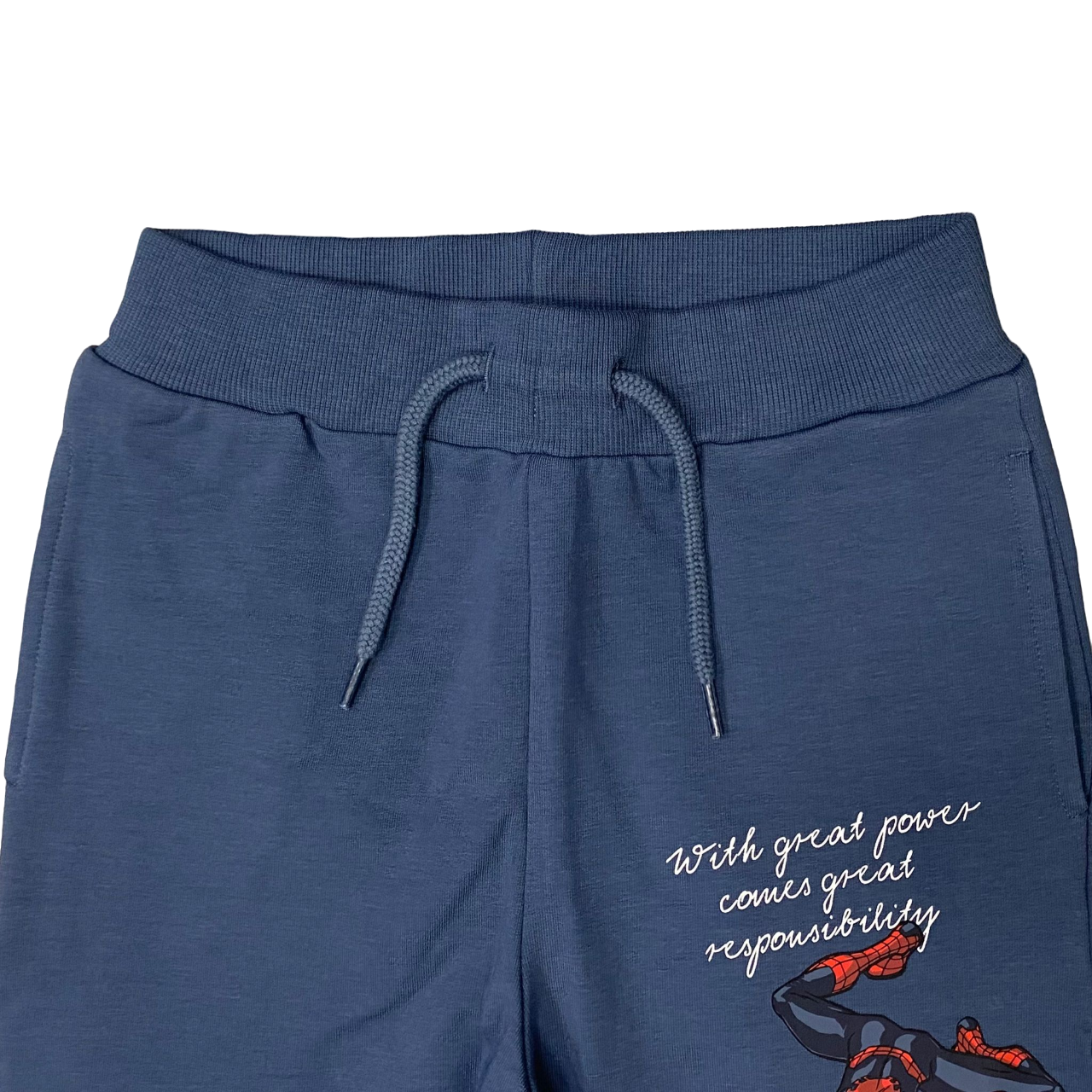 name it pantalone sportivo da bambino in felpa con elastico e polsino Spiderman 13233922 blu