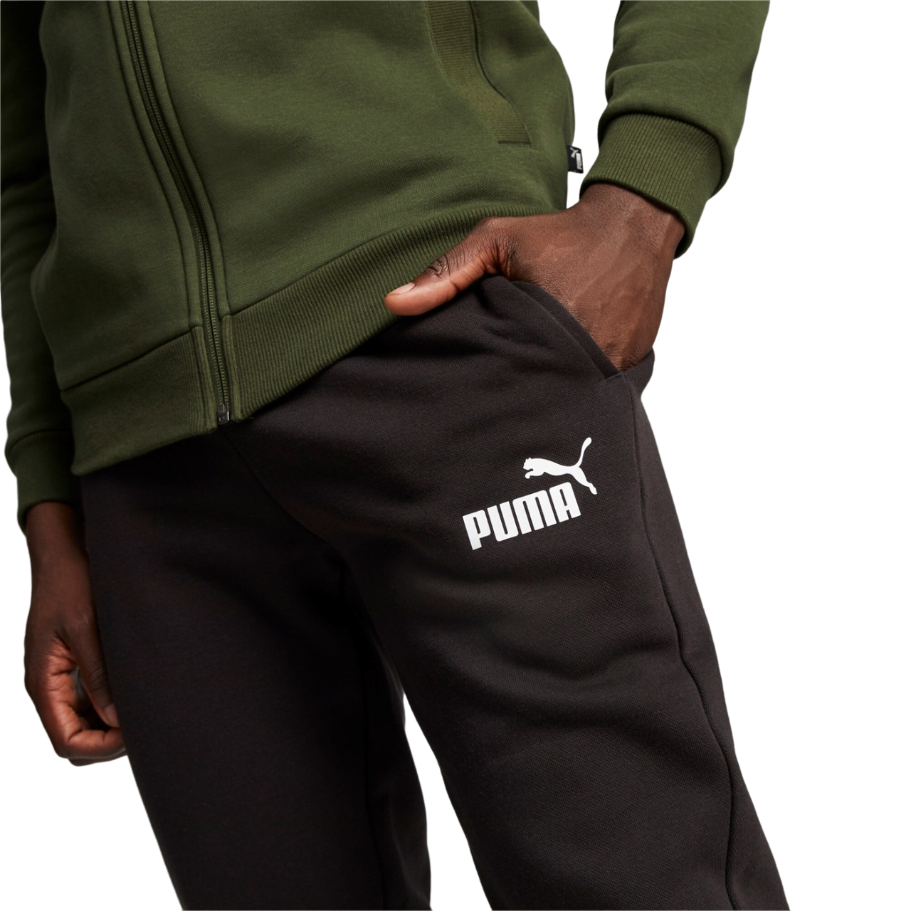 Puma Tuta da uomo in cotone con cerniera Clean Sweat Suit FL 585841 31 mirto