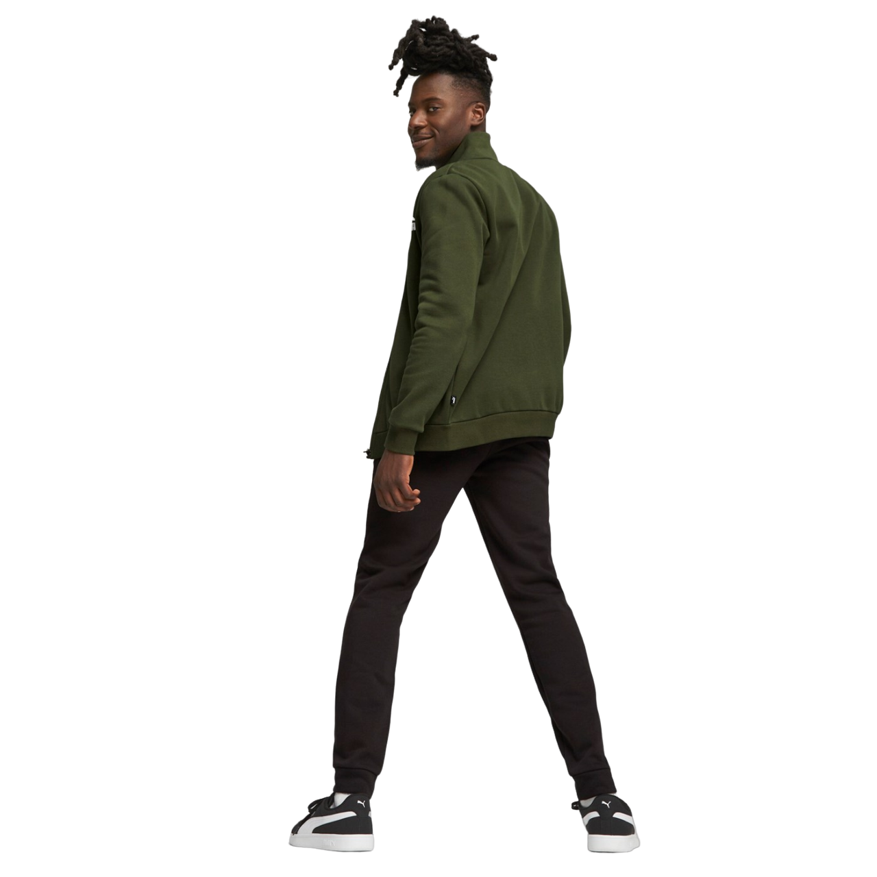 Puma Tuta da uomo in cotone con cerniera Clean Sweat Suit FL 585841 31 mirto