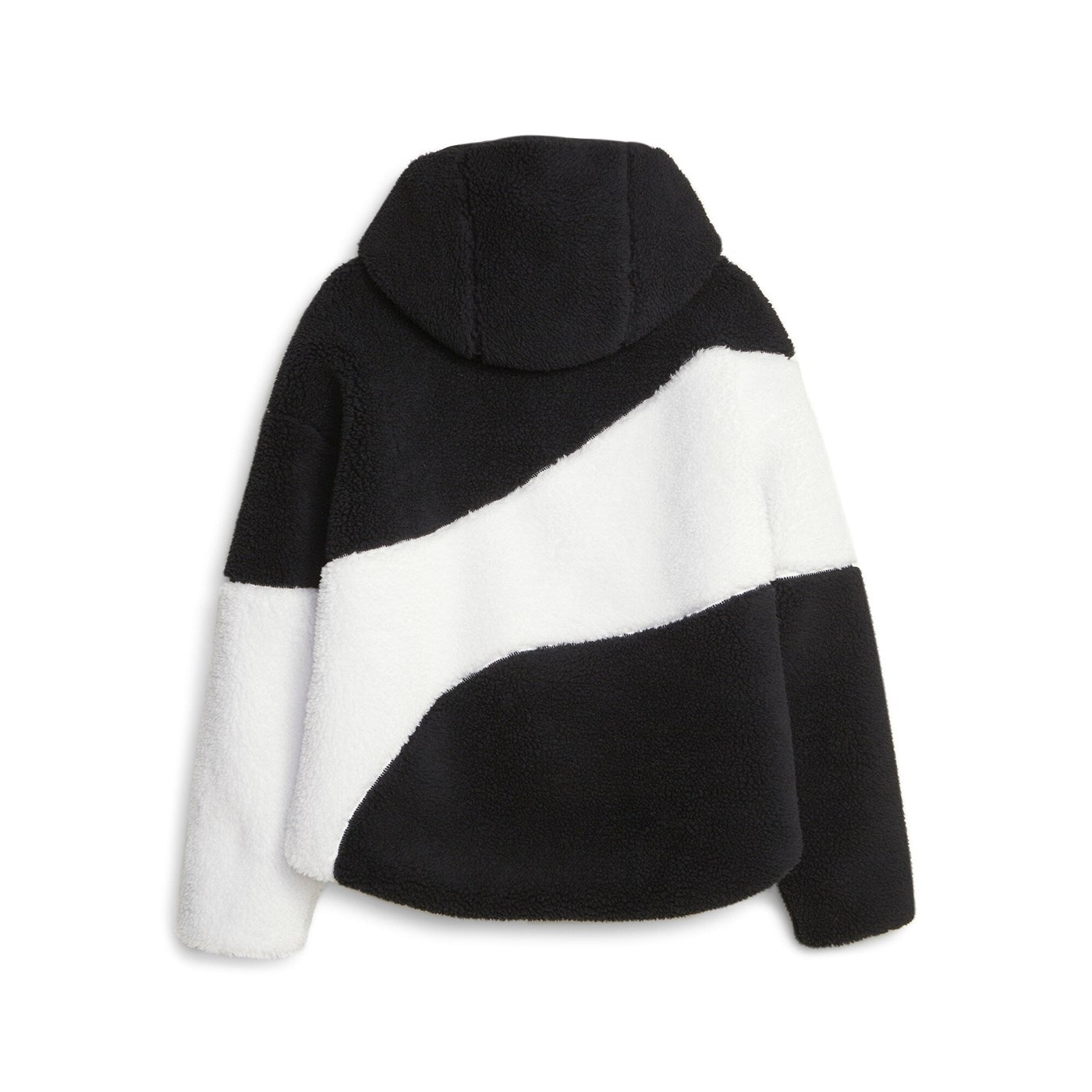 Puma Giubbino orsacchiotto con cappuccio Sherpa 675370-01 nero-bianco