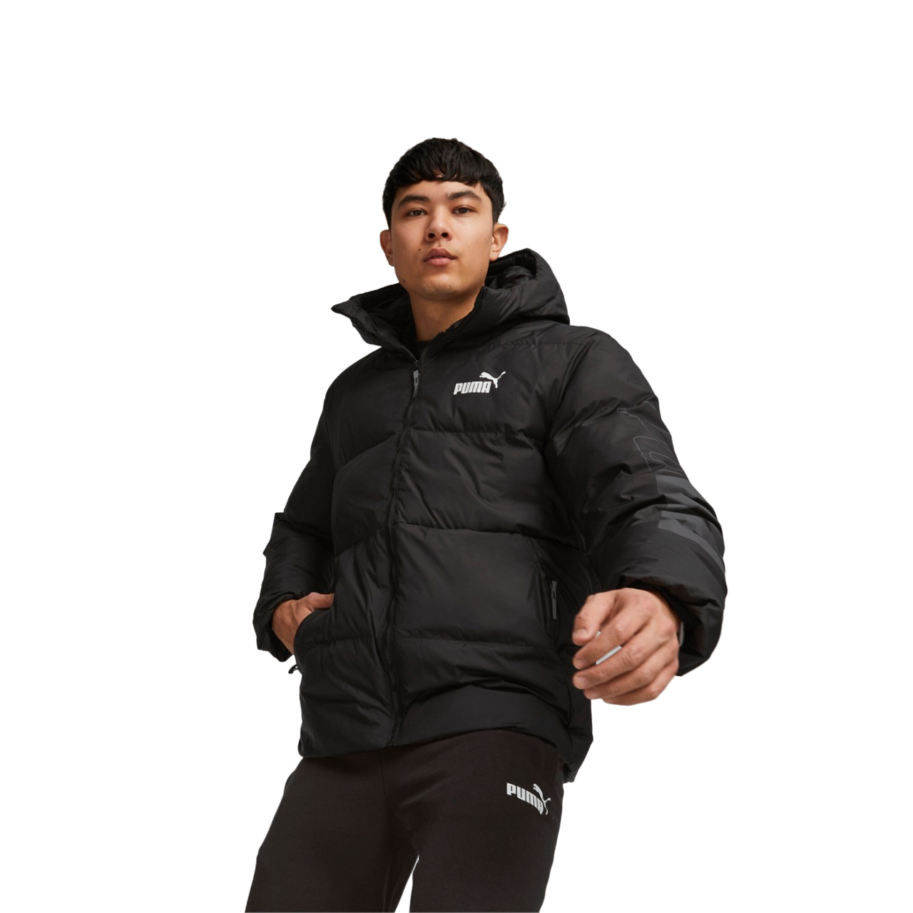 Puma Giacca a piumino sintetico da uomo con cappuccio Power 675389 01 nero