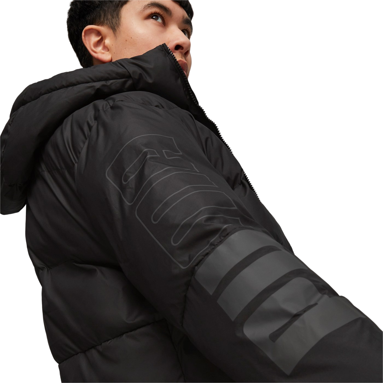 Puma Giacca a piumino sintetico da uomo con cappuccio Power 675389-01 nero