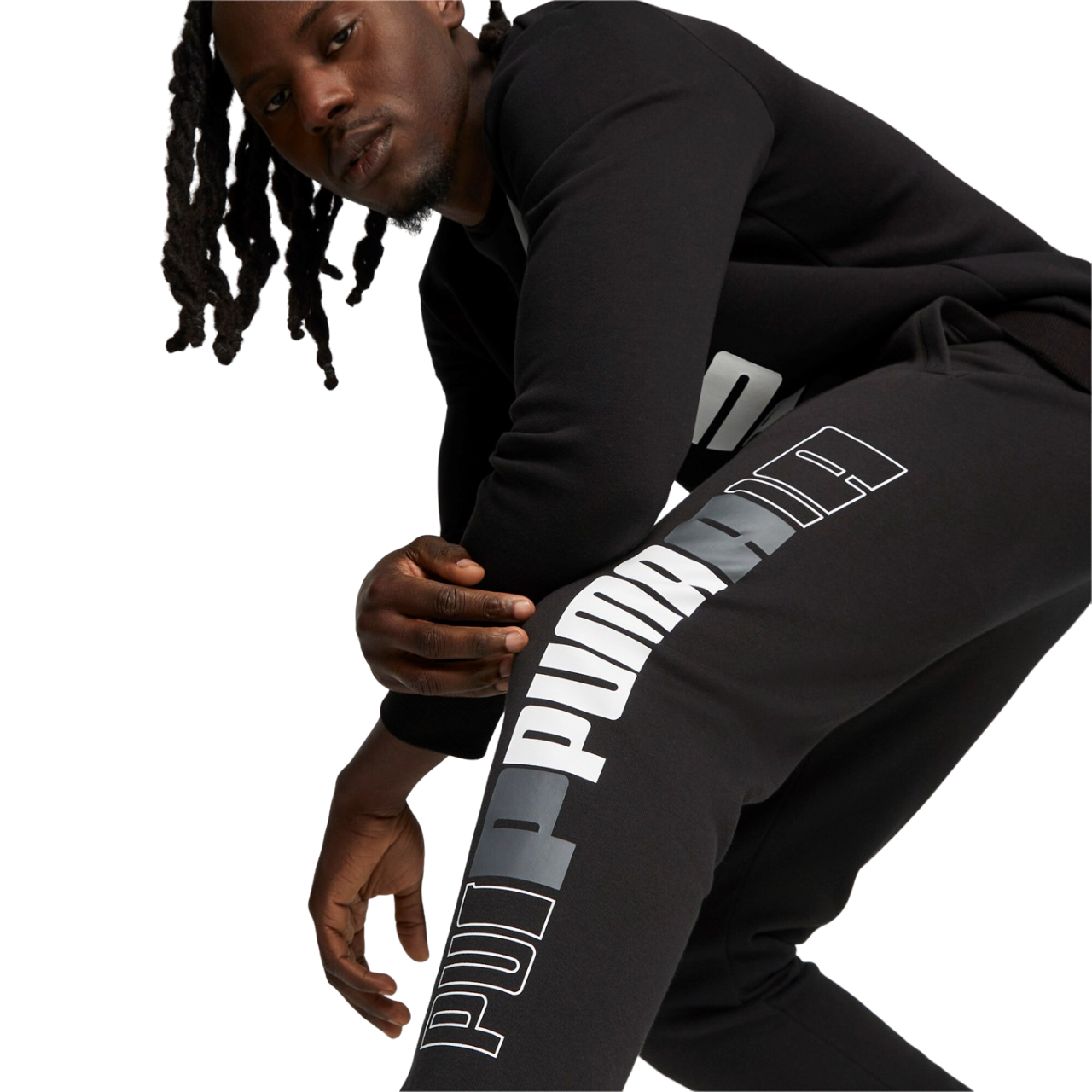 Puma pantalone sportivo in cotone felpato da uomo Logo Lab 675920-01 nero