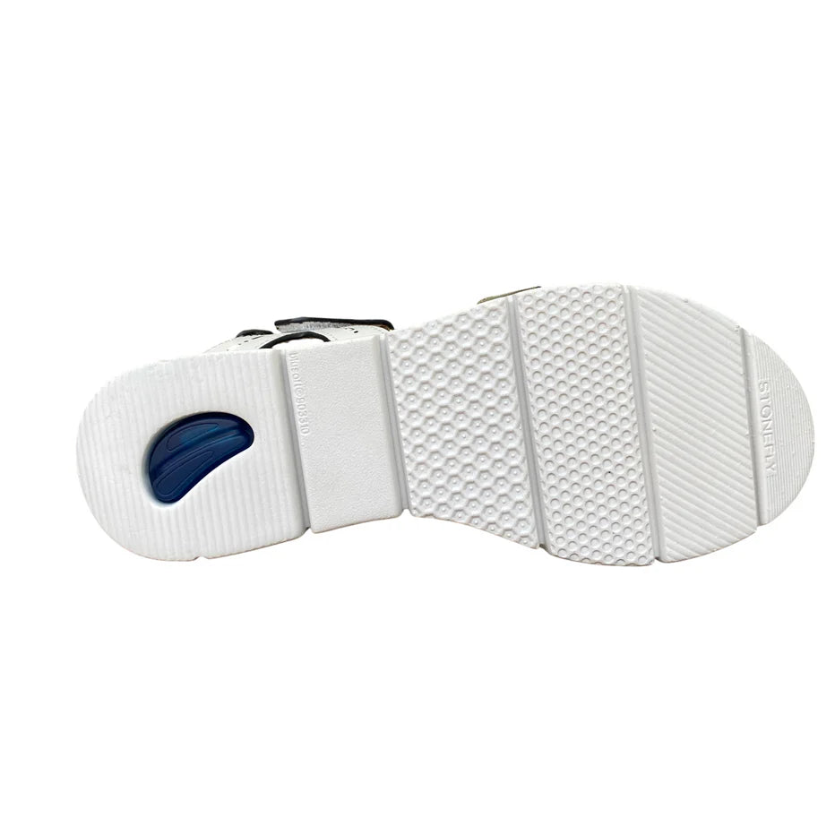 Stonefly sandalo da donna con fasce con velcro Elody 24 220834-BSE verde-bianco-marroncino
