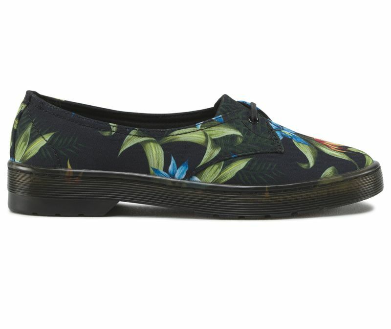 Dr. Martens scarpa ballerina in tela da donna Morada Hawaiian Floral T Canvas 16576002 nero