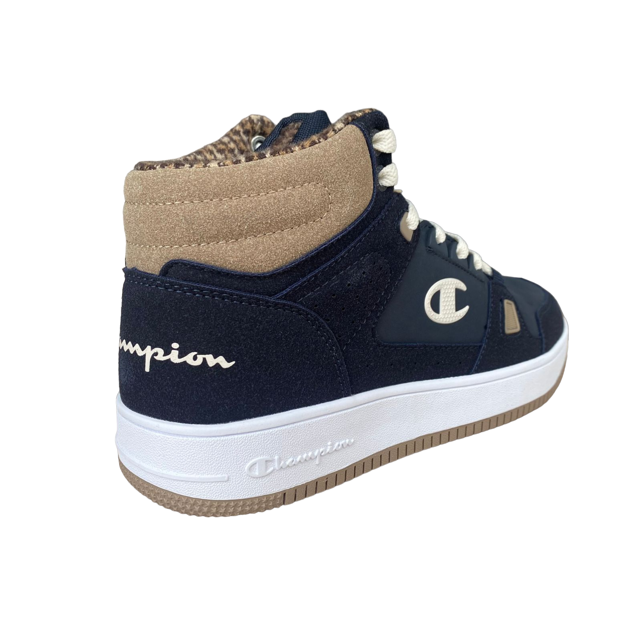 Champion scarpa sneakers alta da ragazzo Rebound Mid Winterized S32719 BS501 blu-bianco-beige