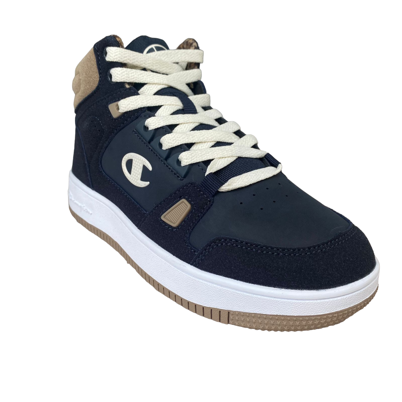 Champion scarpa casual alta da bambino con laccio elastico e velcro alla caviglia S32718 BS501 blu-bianco