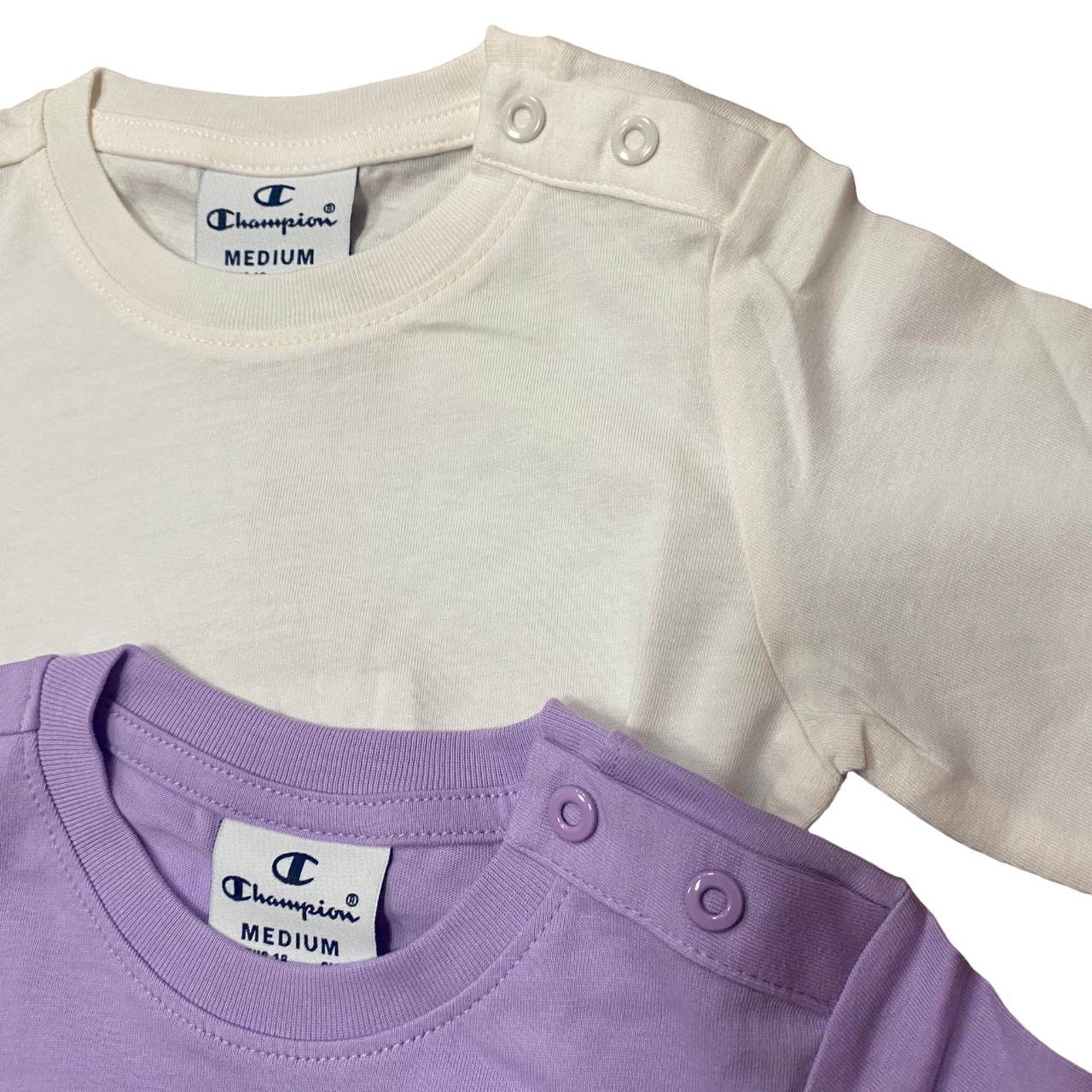 Champion 2 T-shirt da infant a manica lunga 404804 WW036 bianco glicine