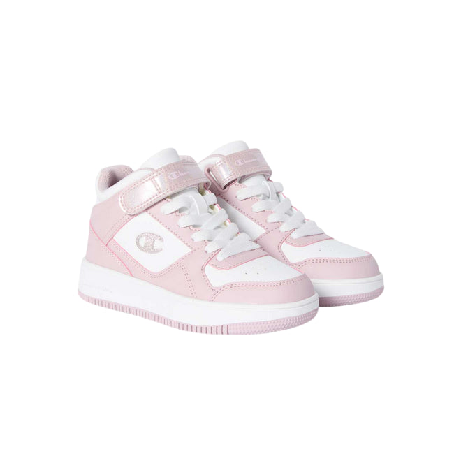 Champion – Sneakers Alta Ragazza Rebound 18 Mid Cut S32489 WW011 Bianco-Rosa | Stile Moderno, Comfort e Praticità