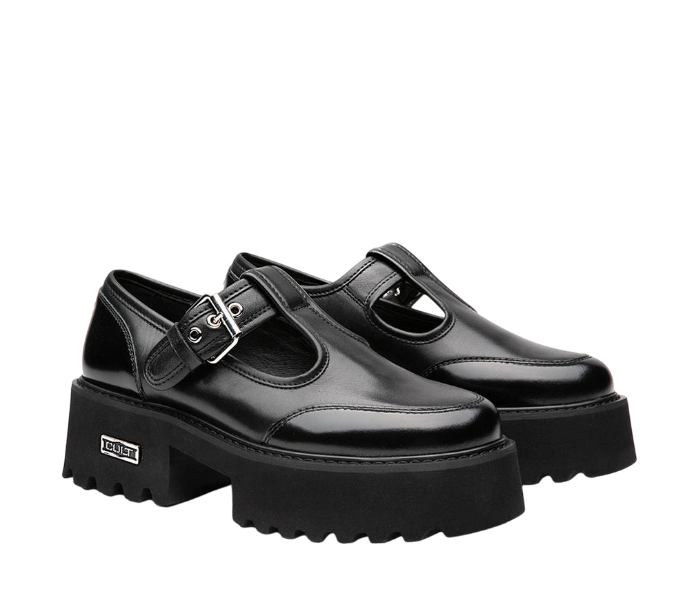 Cult Mocassino con fibbia e zeppa da donna CLW455600 nero