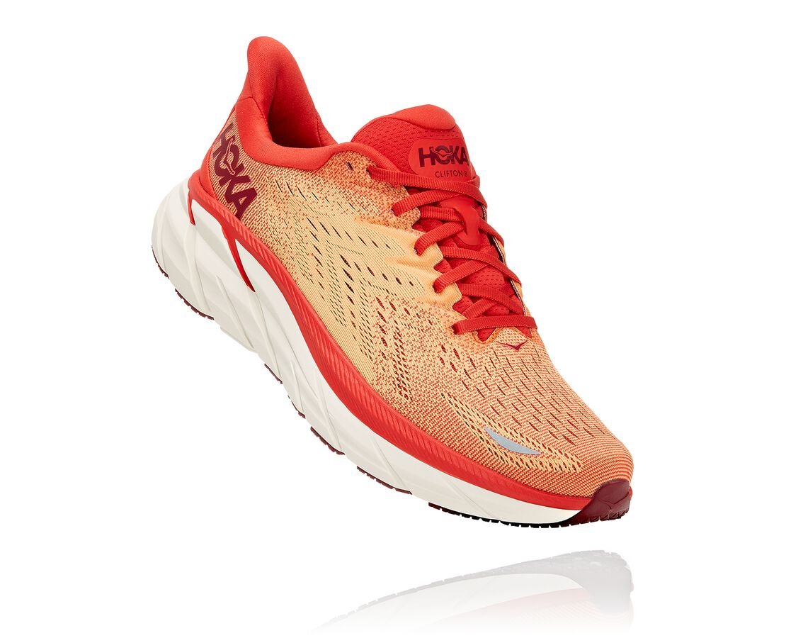 Hoka One One scarpa da corsa da uomo Clifton 8 1119393/FBOR rosso arancio