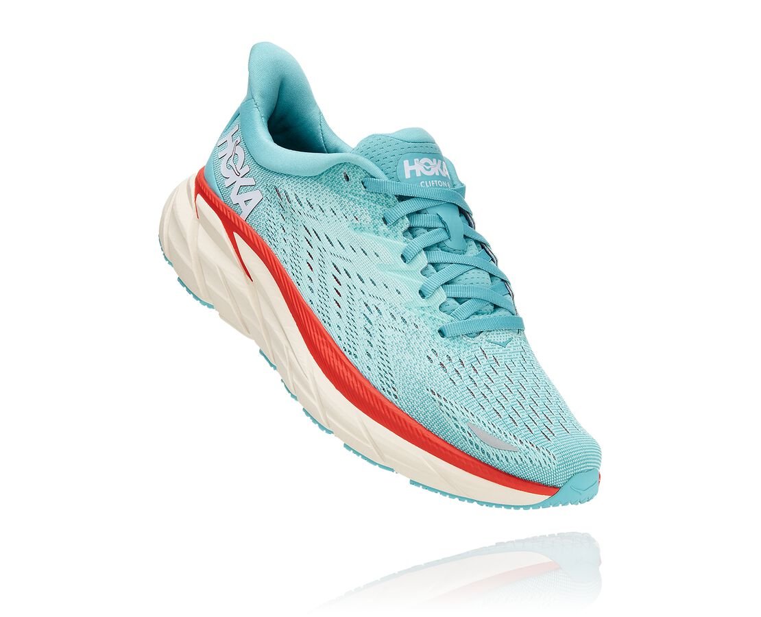 Hoka One One scarpa da corsa da donna Clifton 8 1119394/AEBL aquarelle/eggshell blue