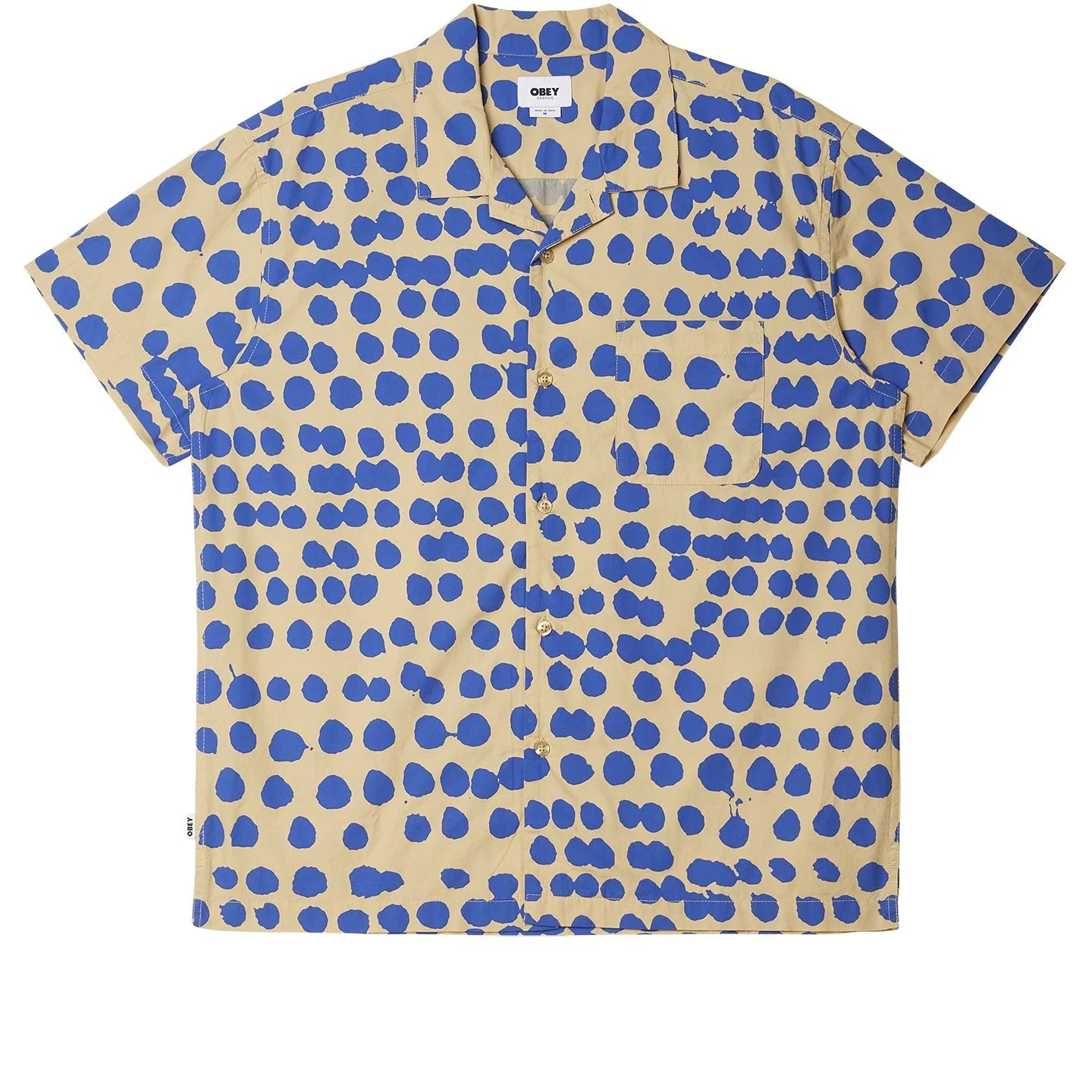 Obey camicia manica corta in cotone woven Connect 181210386 irish cream multi