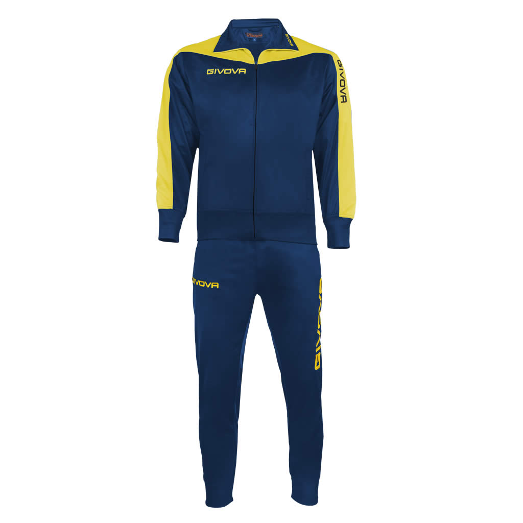 Givova Tuta sportiva da uomo in triacetato Roma TR036 0407 blu giallo