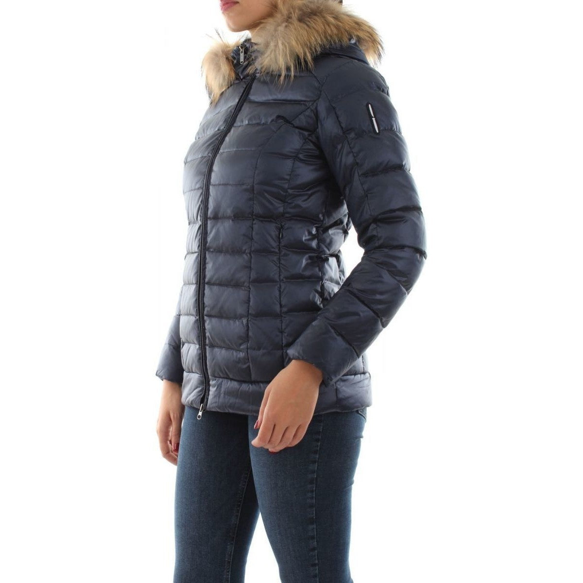 Bomboogie Piumino donna nylon sateen cangiante GW798PTCSI297 poseidon blue