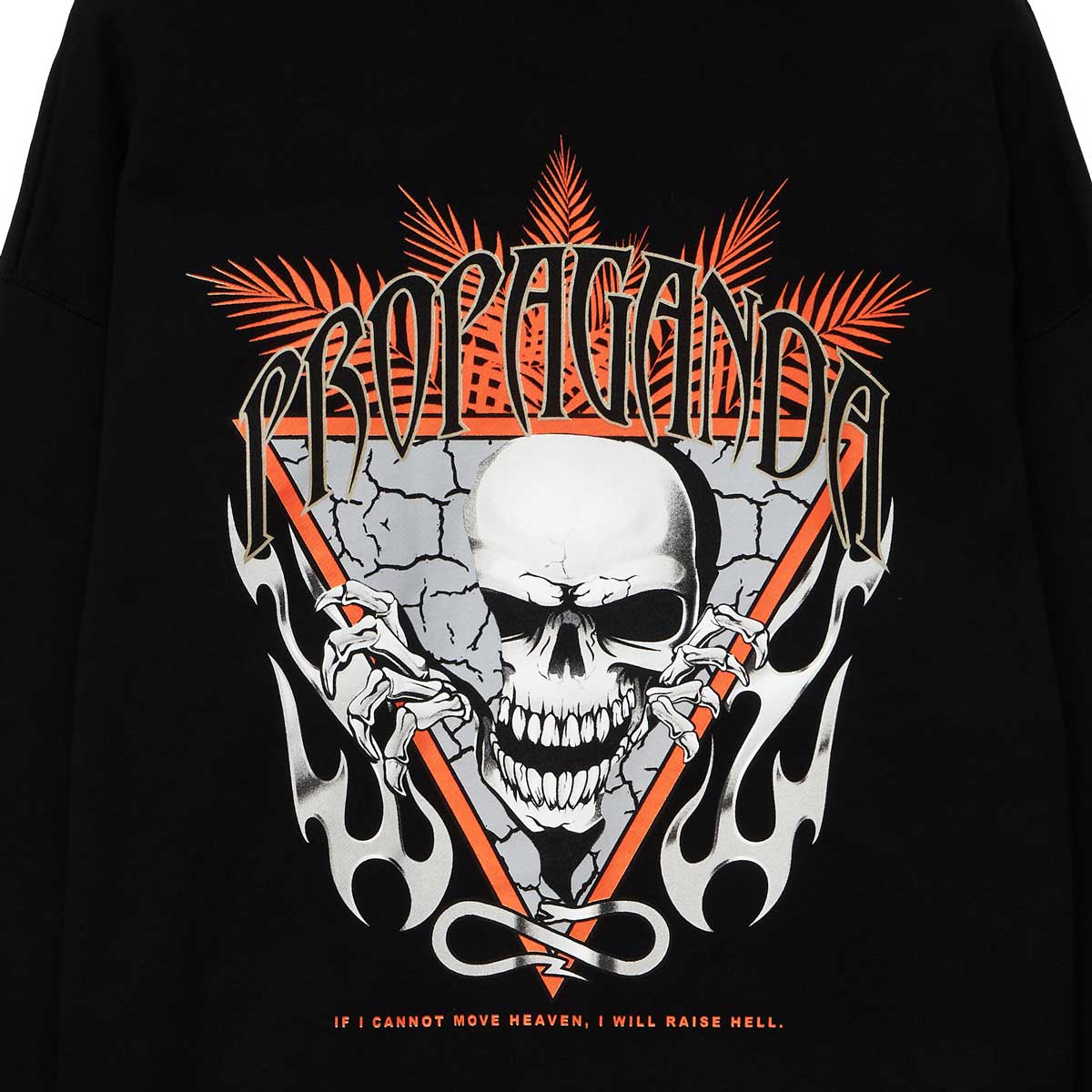 Propaganda Felpa con Cappuccio Skeleton Hoodie 21FWPRFE540-01 nero