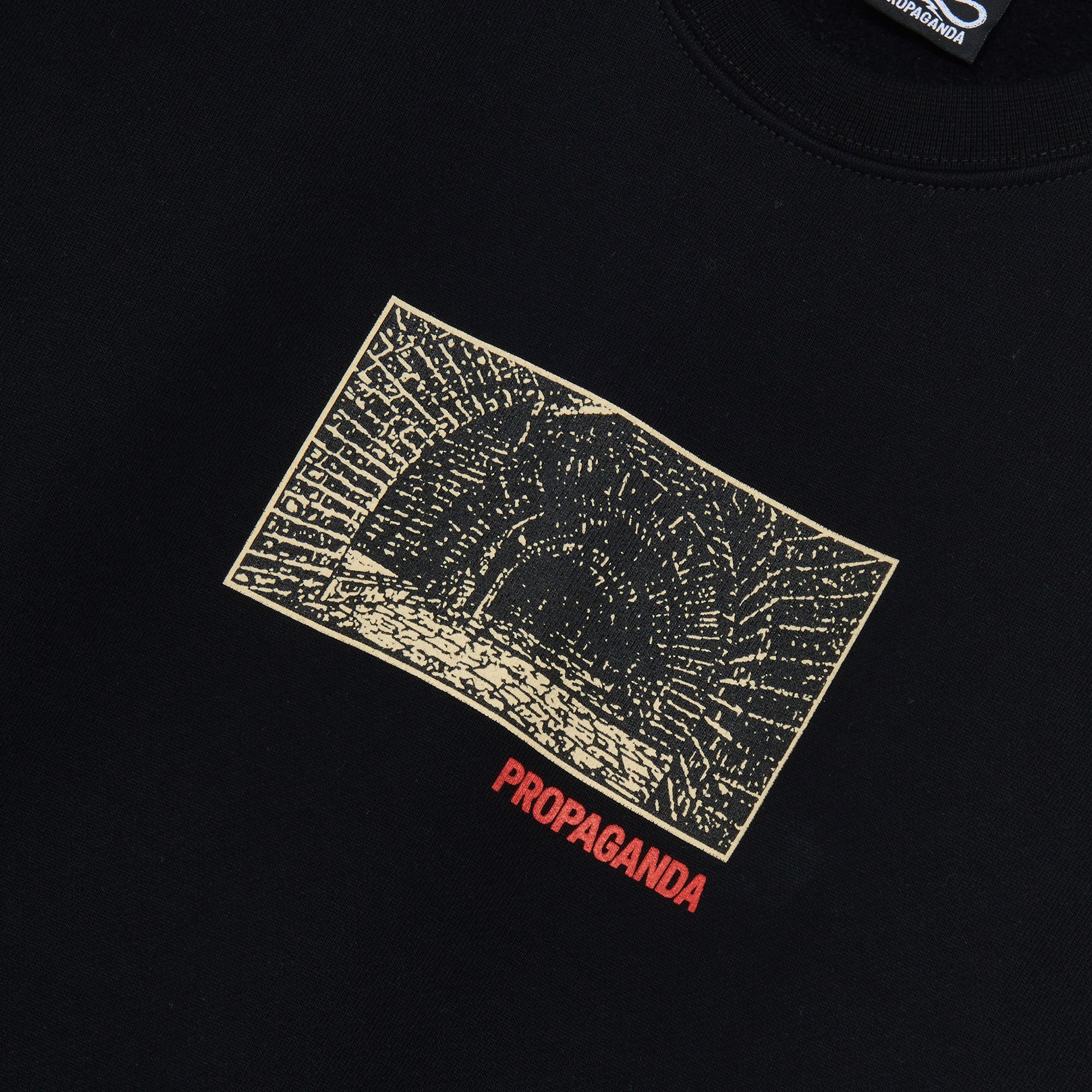 Propaganda felpa girocollo con stampa avanti e retro Dirty Street Crewneck 22FWPRFE732-01 nero