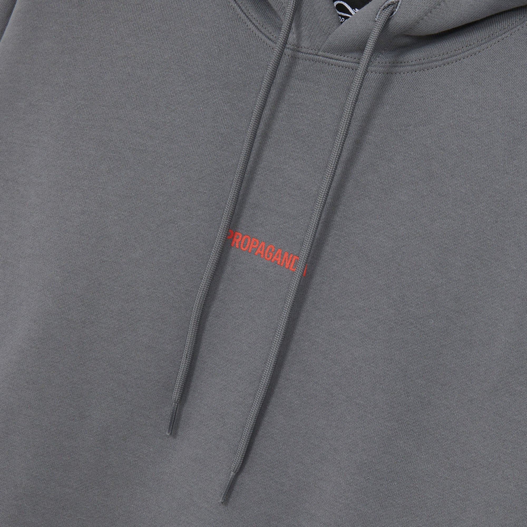 Propaganda Felpa con cappuccio e tasca a marsupio Ribs Hoodie 22FWPRFE820-40 gray
