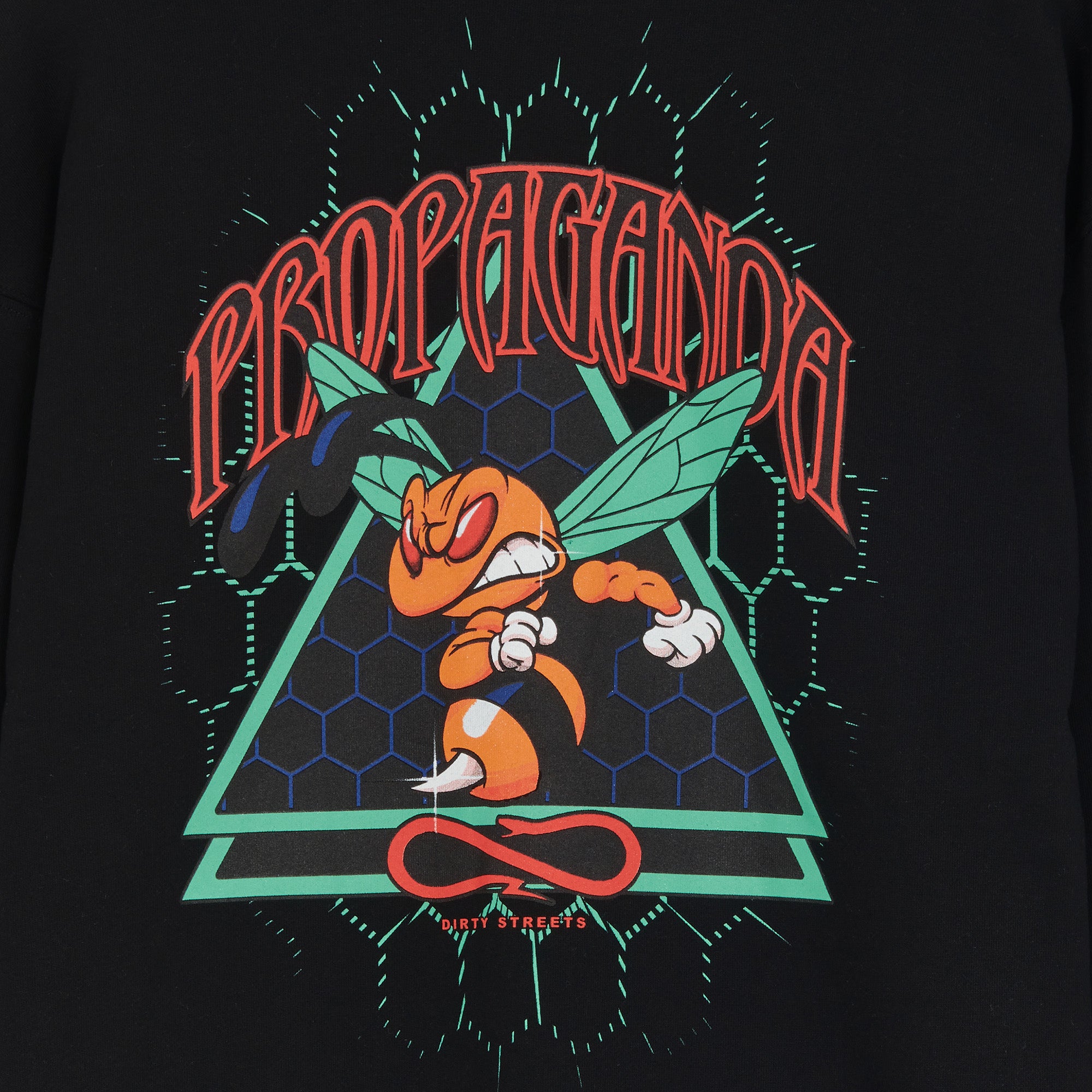 Propaganda felpa con cappuccio e tasche a marsupio Triangle Sting Hoodie 22FWPRFE844-01 nero