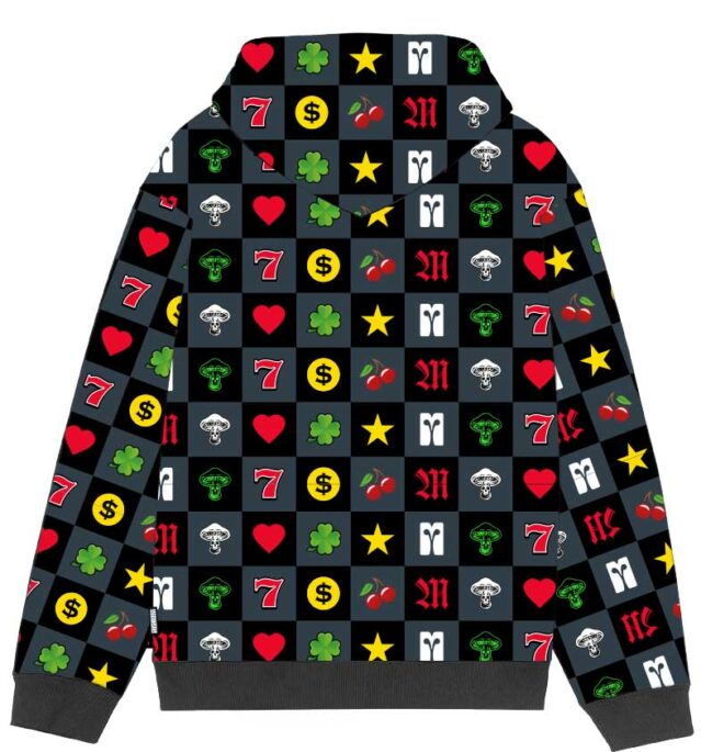 Mushroom Felpa con cappuccio in cotone con stampa 22FWMU21035 black