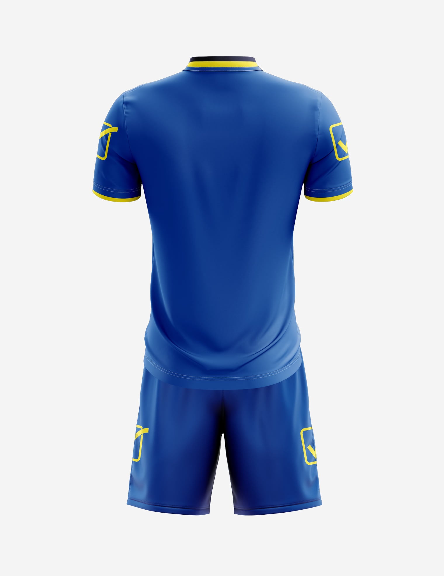 Givova Completino da calcio Kit Campo maglia e pantaloncino azzurro-giallo