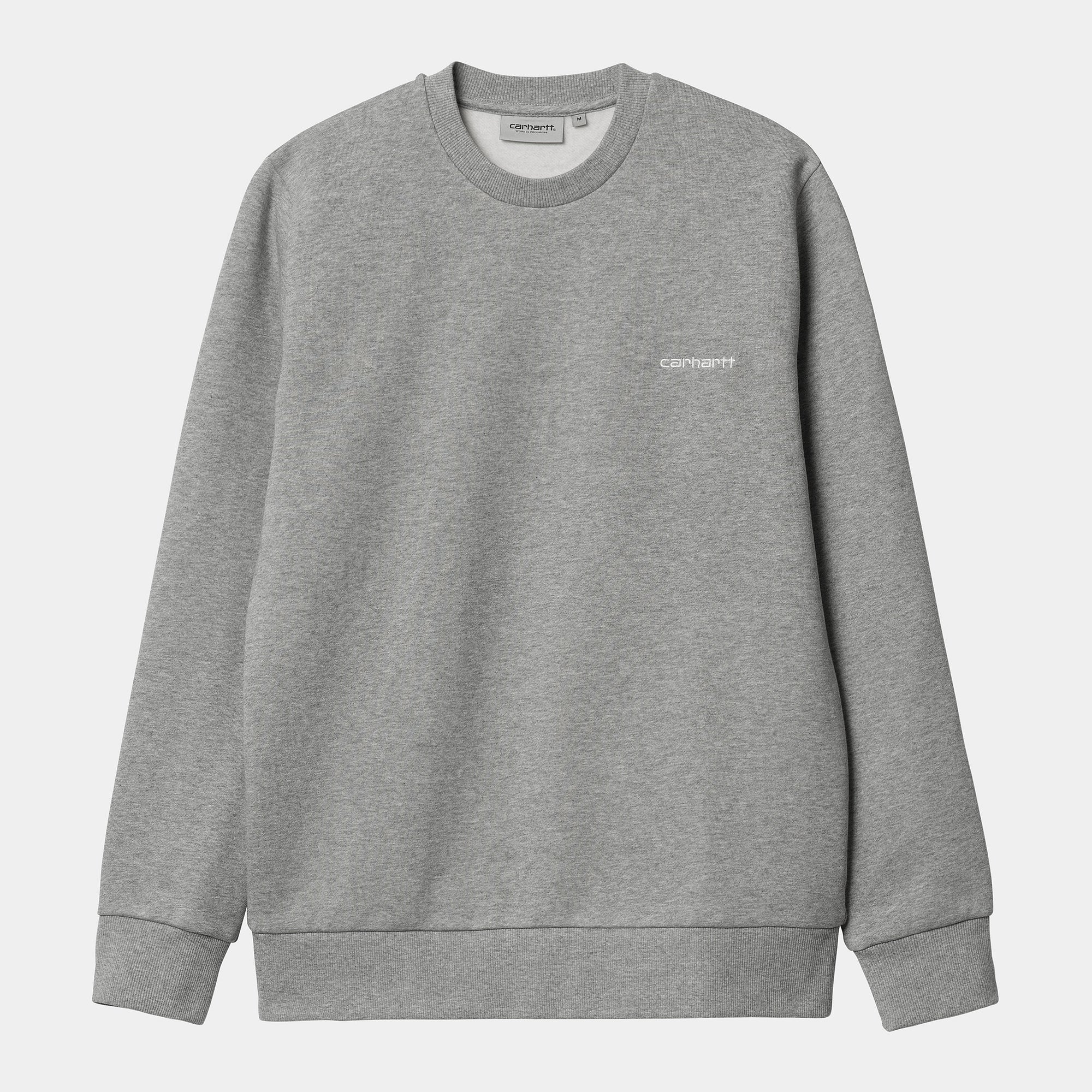 Carhartt felpa girocollo da uomo 1031242 00D grey heather-white