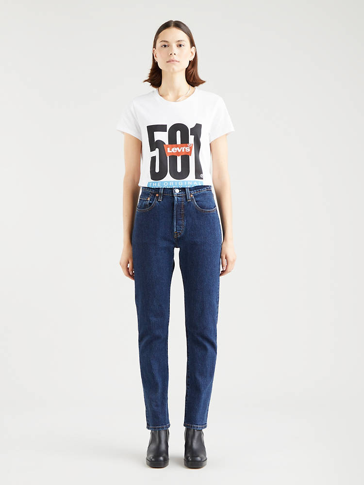 Levi's Pantalone da donna in jeans 501 Original Cropped 36200-0179 blu scuro