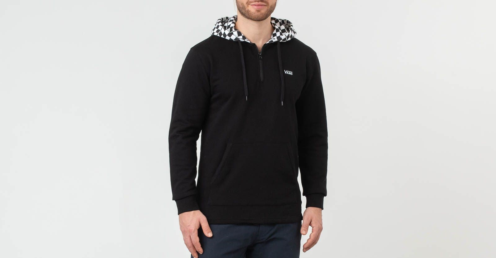 Vans Felpa con cappuccio Check e mezza zip VN0A3W36BLK1 black
