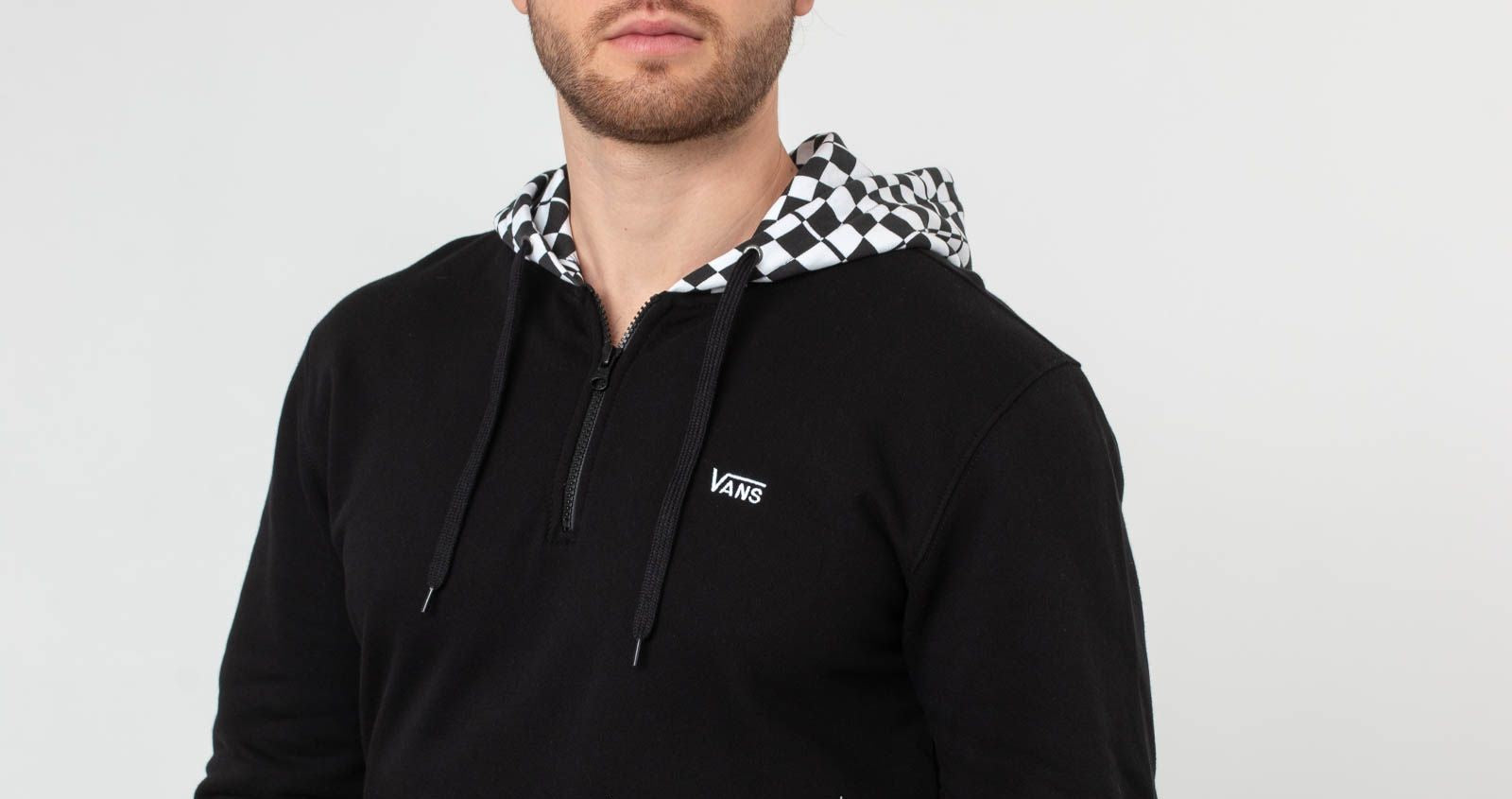 Vans Felpa con cappuccio Check e mezza zip VN0A3W36BLK1 black