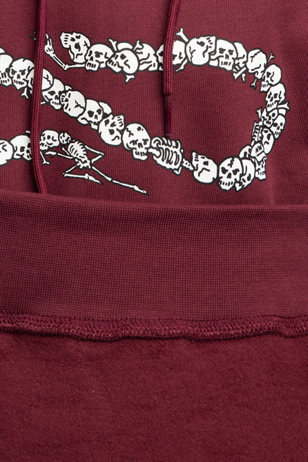 Propaganda Felpa Con Cappuccio XV Bones Hoodie 21FWPRFE559-14 bordeaux