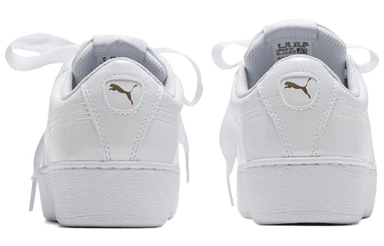 Puma scarpa sneakers con zeppa da donna Vikky Platform Ribbon 366419 02 bianco