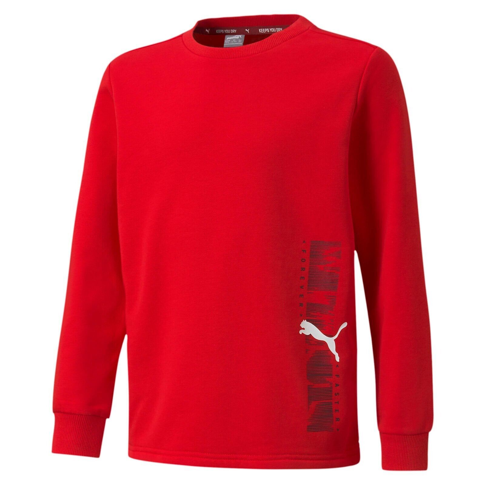 Puma felpa girocollo da ragazzo Active Sport Crew TR B 589201 11 rosso