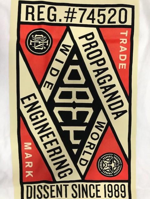 Obey maglietta manica corta unisex Propaganda Engeneering Basic 163082332 bianca