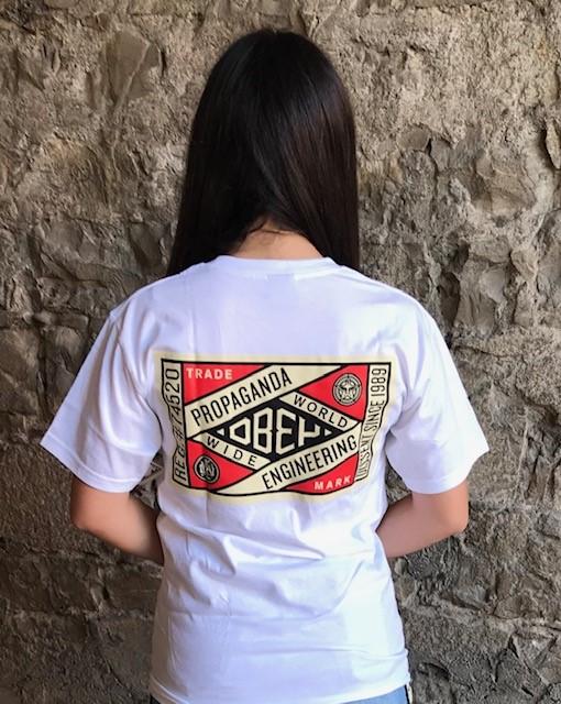 Obey maglietta manica corta unisex Propaganda Engeneering Basic 163082332 bianca