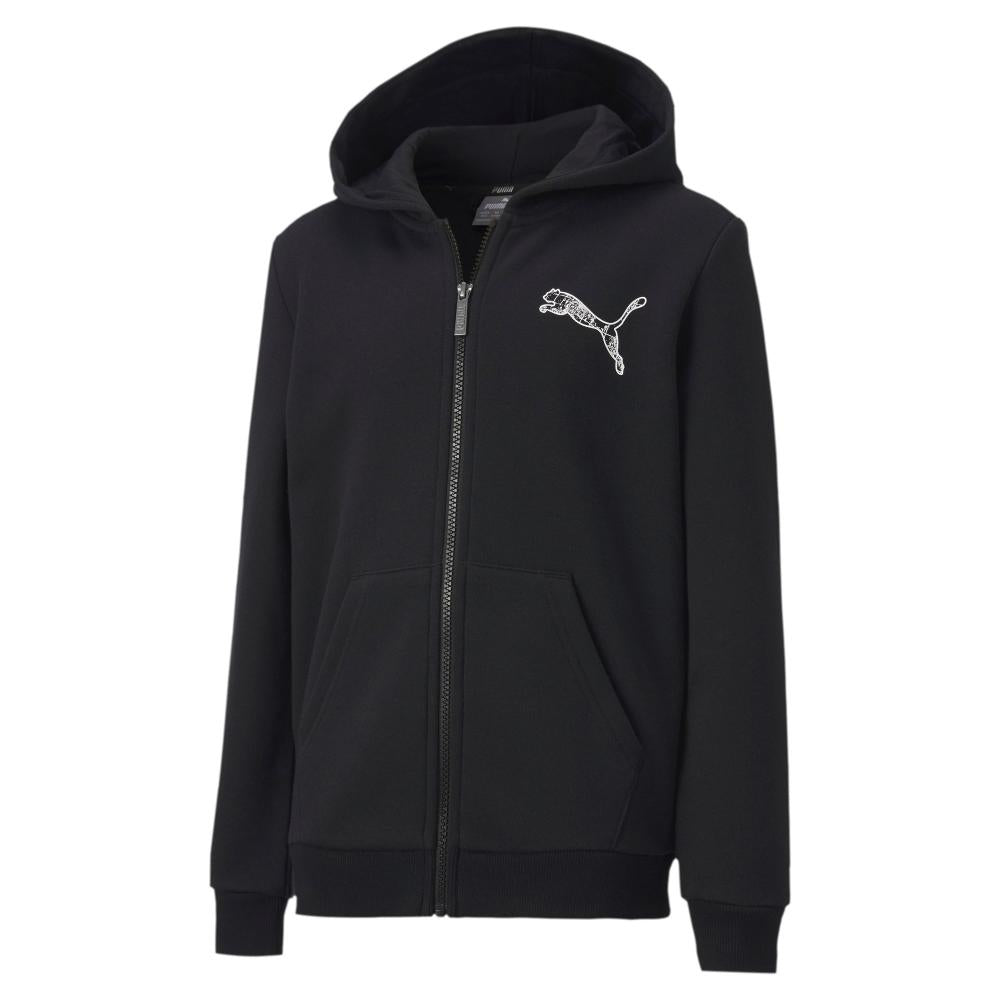 Puma felpa da ragazzi con cappuccio KA Full-Zip 583237 01 nero