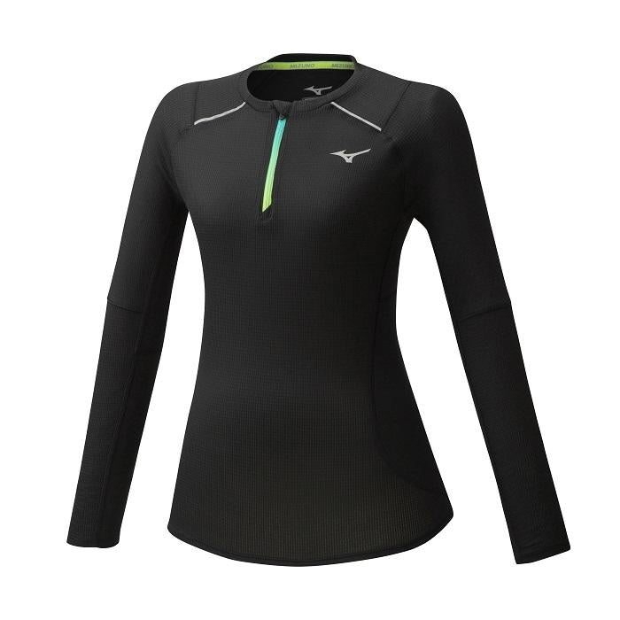 Mizuno maglia tecnica da corsa mezza zip da donna J2GA0715 09 nero