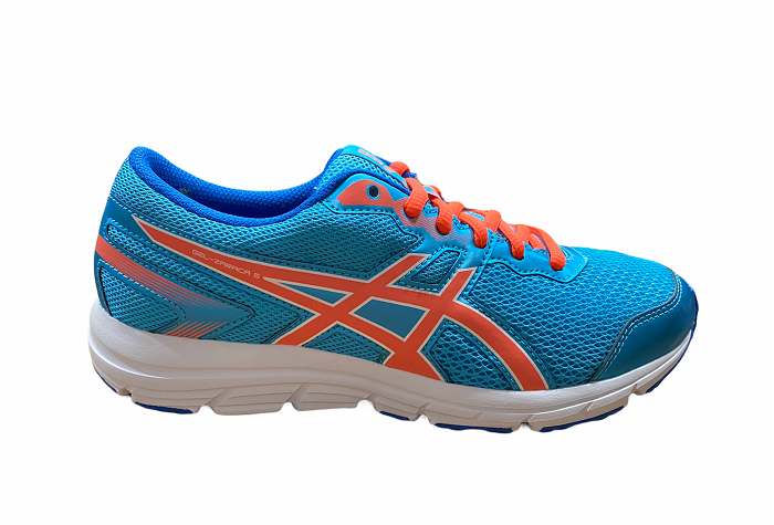 Asics scarpa da corsa da ragazzo Gel Zaraca 5 GS C635N 3906 azzurro-arancione