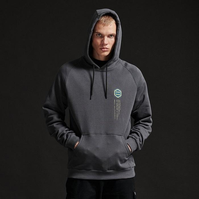 Dolly Noire felpa da uomo con cappuccio Shitai Hoodie SW371 grigio