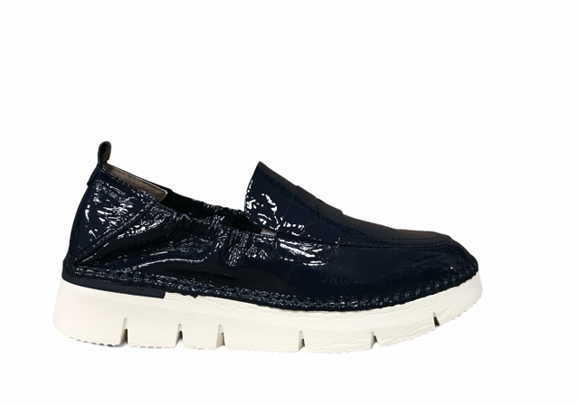 Stonefly scarpa casual in vernice da donna Elitte Lady 1 Naplack 213921 144 blu oceano