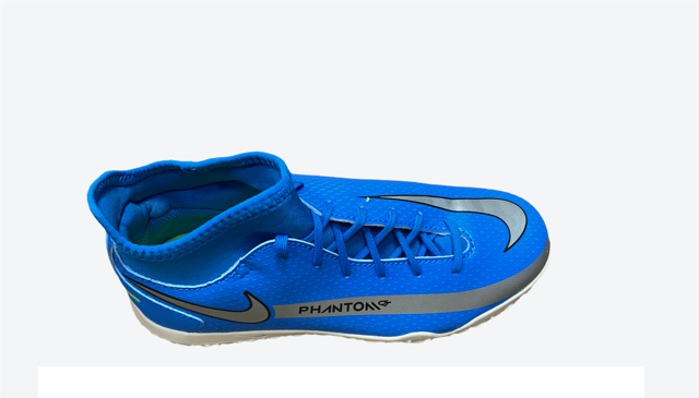 Nike scarpa da calcetto da ragazzo Phantom GT Club DF TF CW6729 400 blu-argento