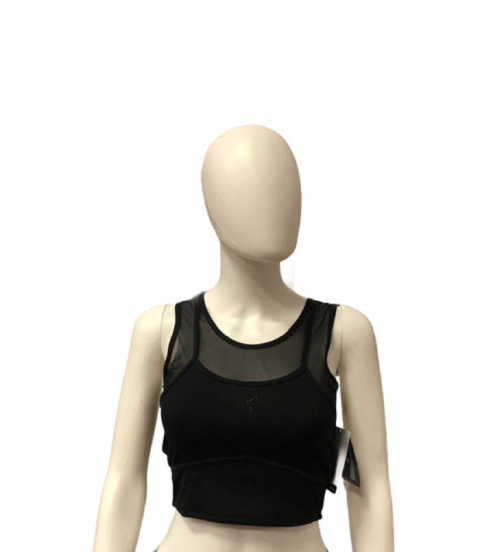 Puma canotta sportiva da donna Studio LAYERED CROP TOP 520223 01 nero