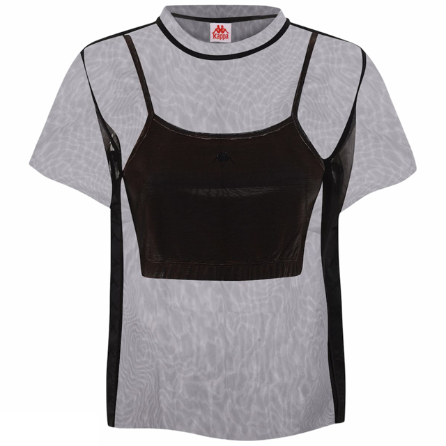 Kappa maglietta velo e top da donna 222 BANDA Sparkle Eder 3115W8W nero bronzo