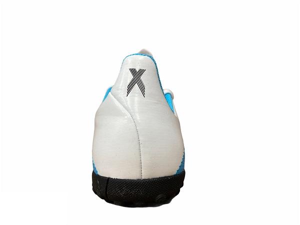 Adidas scarpa da calcetto da ragazzo X 19.4 TF Jr F35347 bianco-celeste