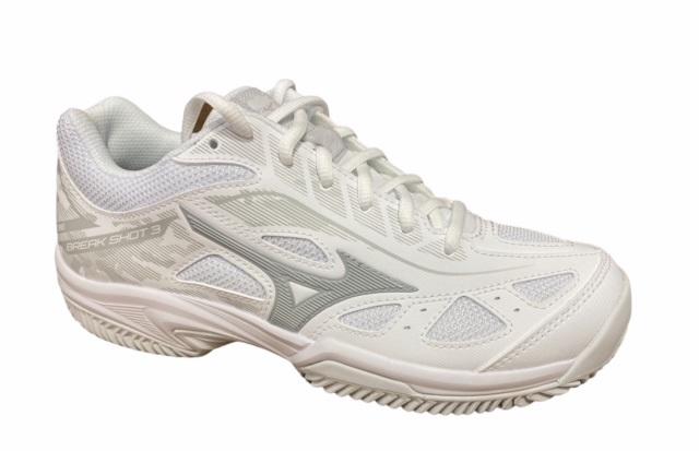Mizuno scarpa da tennis da donna Break Shot 3 CC 61GC212603 bianco-grigio