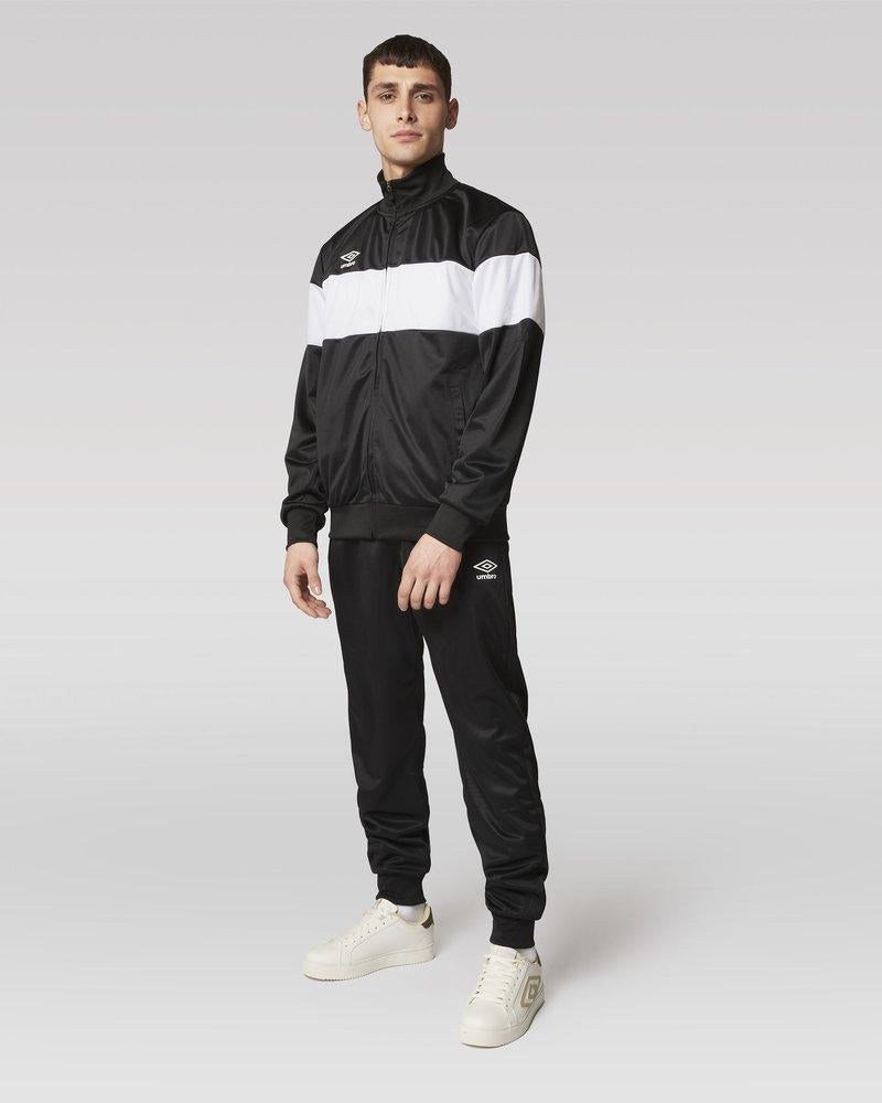 Umbro Tuta sportiva da uomo in poliestere RAP00271B nero-bianco